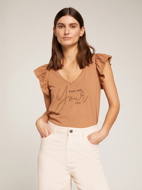 Motivi T-shirt con maniche a volant Donna
