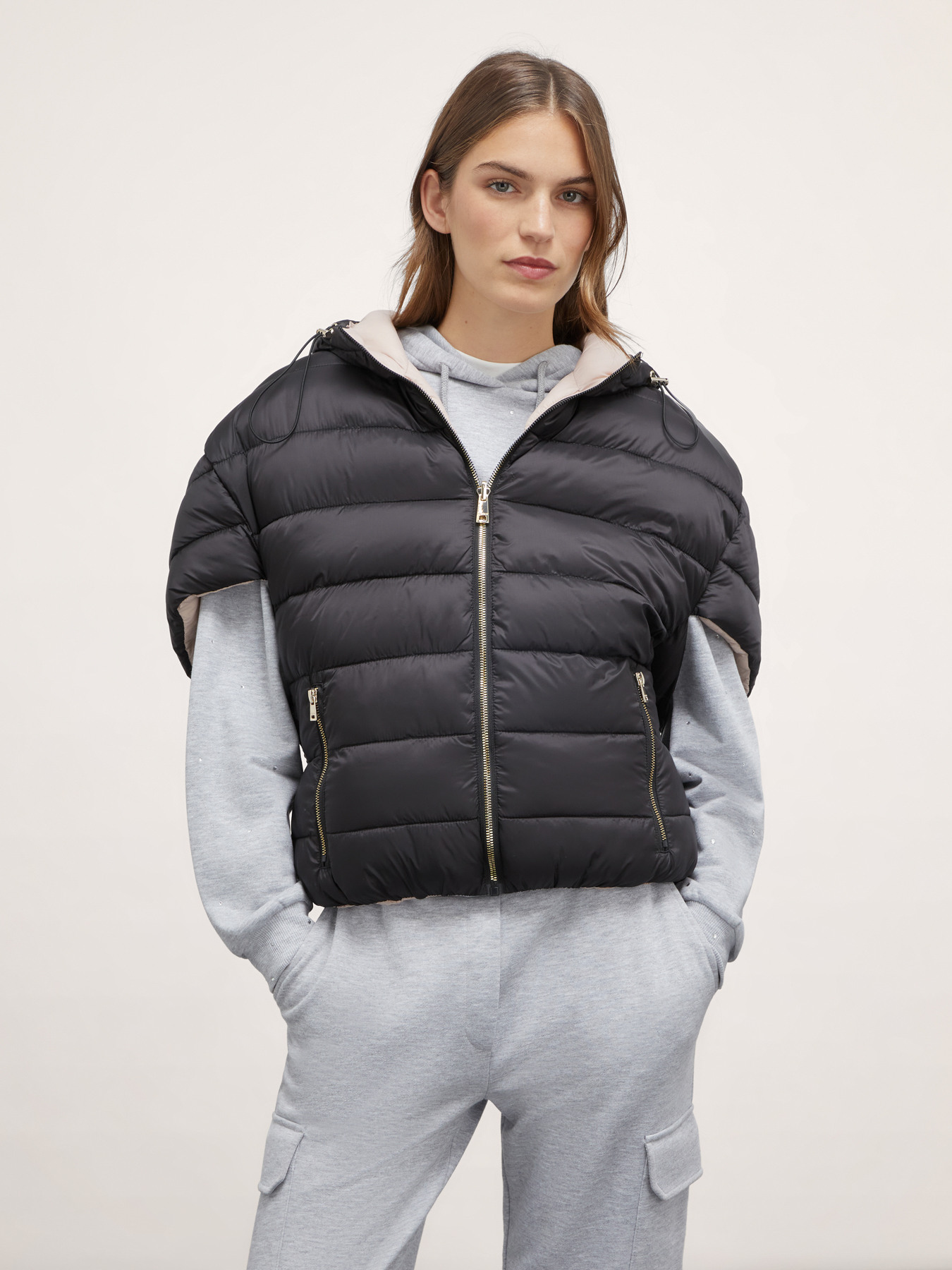 Padded quilted poncho image number 0