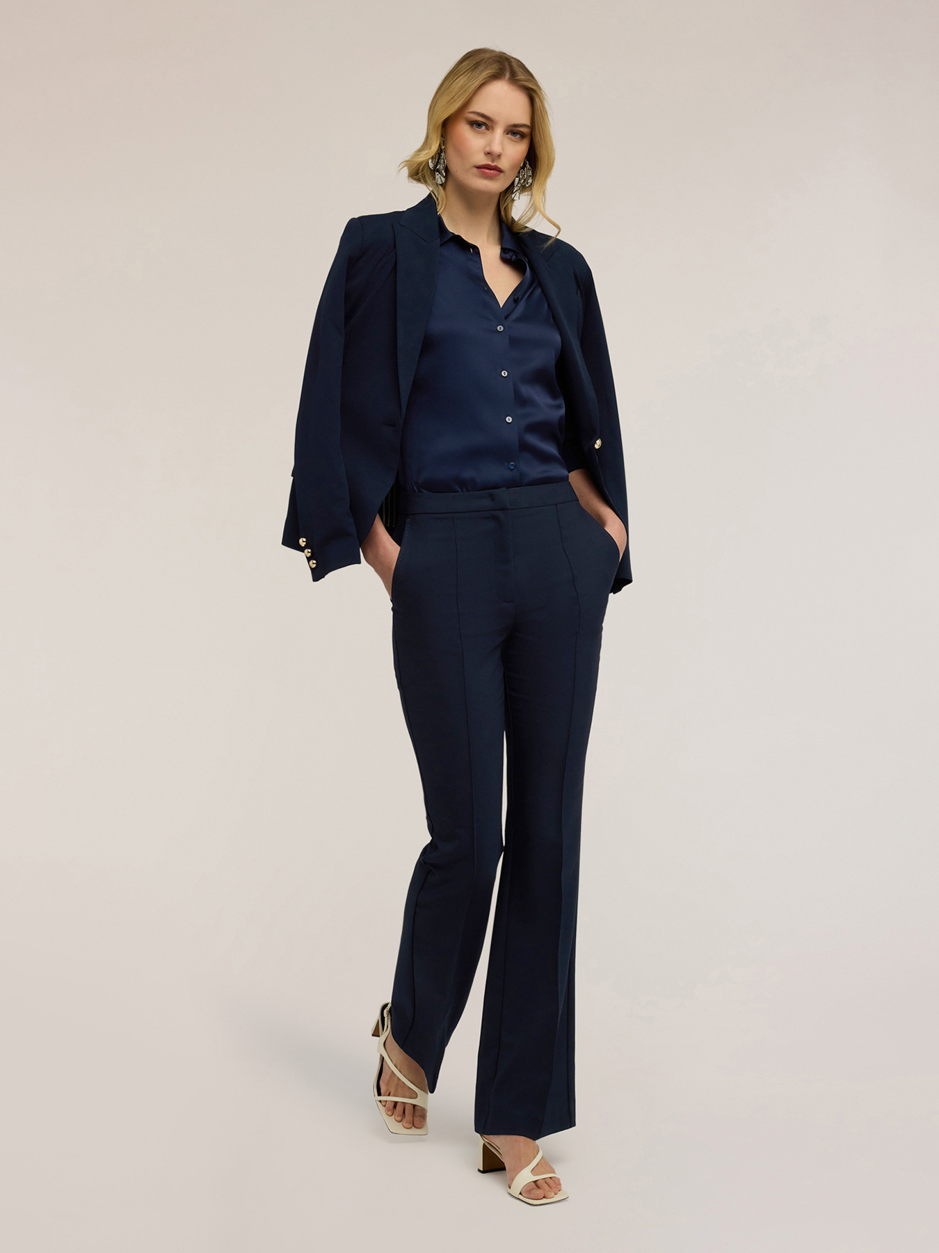 Bootleg trousers in polyviscose image number 0