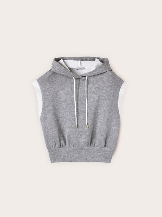 Geschlossenes Kurzarm-Sweatshirt mit Kapuze