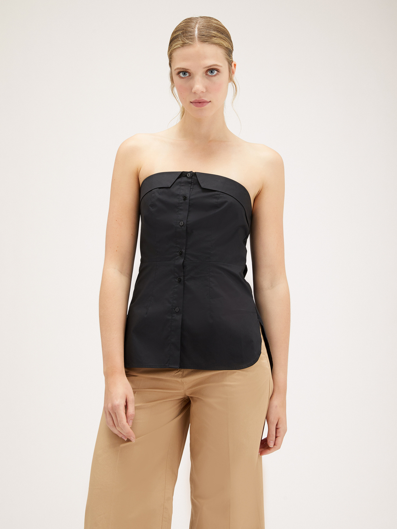Bustier top with buttons image number 0