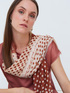 Two-tone polka dot scarf image number 2