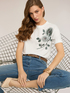 T-shirt en jersey avec applications florales image number 0