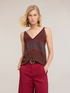 Top in maglia a righe in misto lurex image number 0