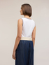 Jersey top with knit trim image number 1