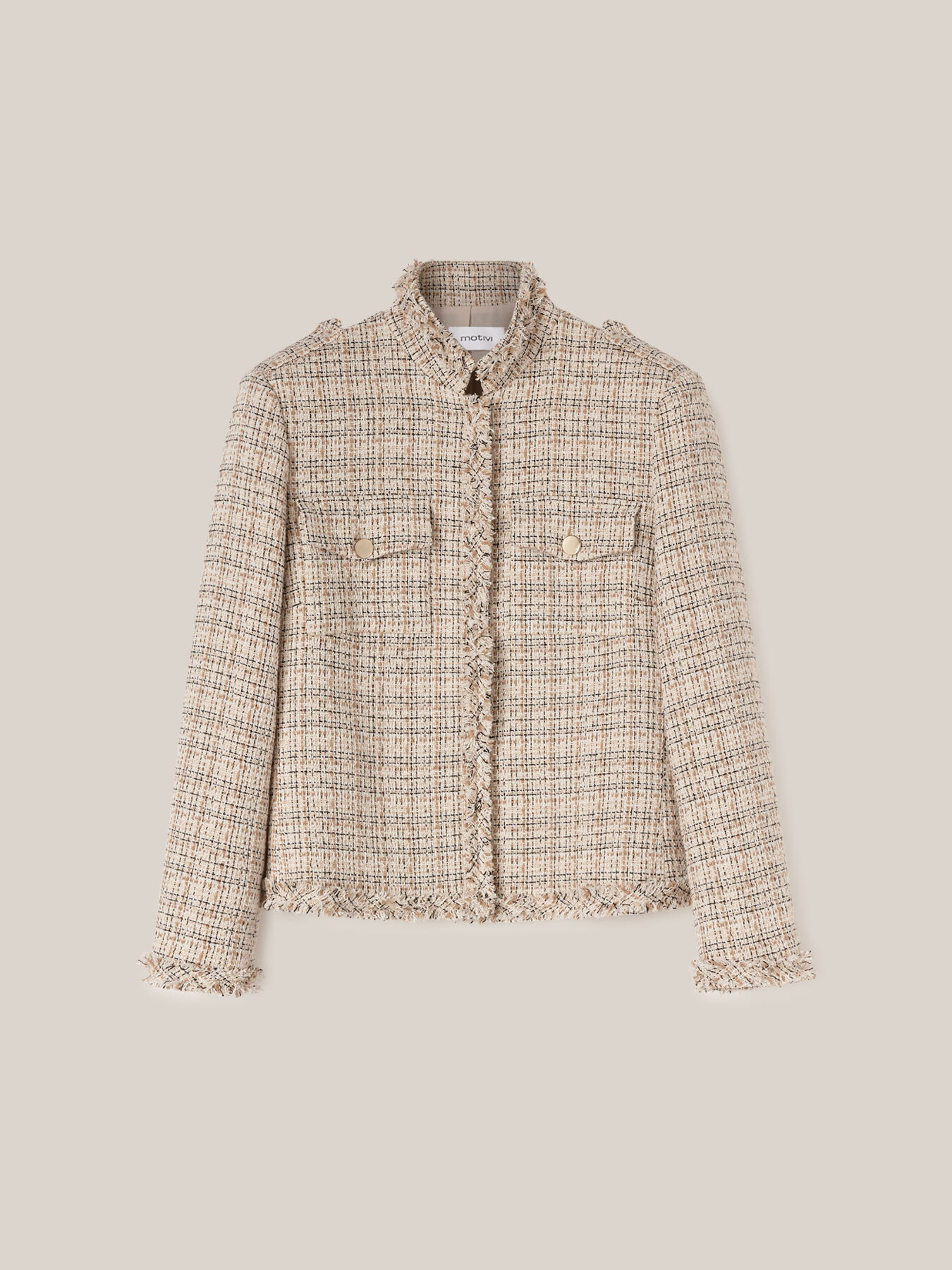 Tweed jacket with chequered pattern image number 3