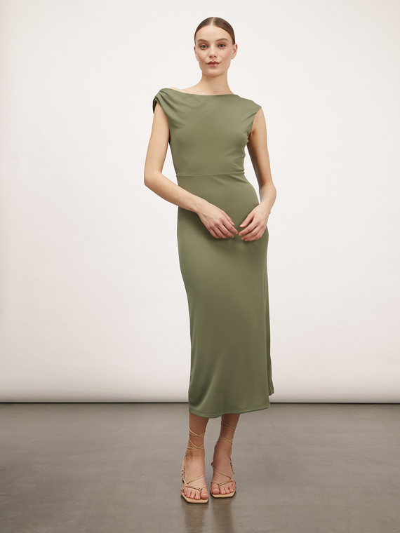 Midi dress with back cut-out