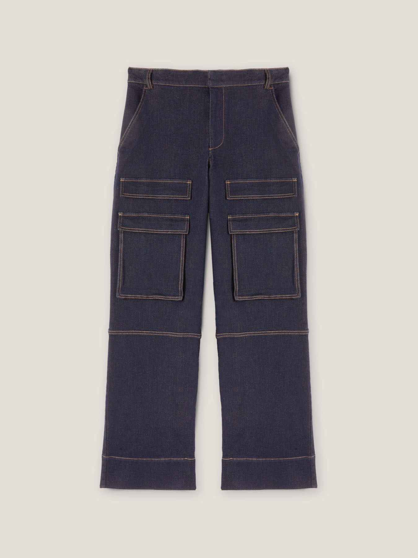 Pantaloni cargo in denim image number 4