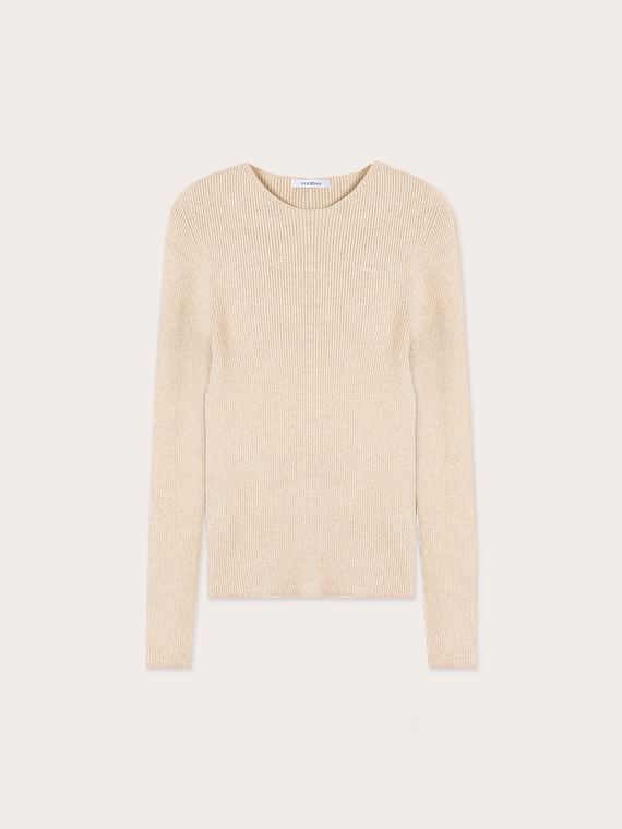 Maglia a coste in maglia fine lurex