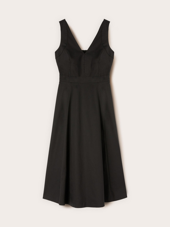 Flare dress in technical cotton