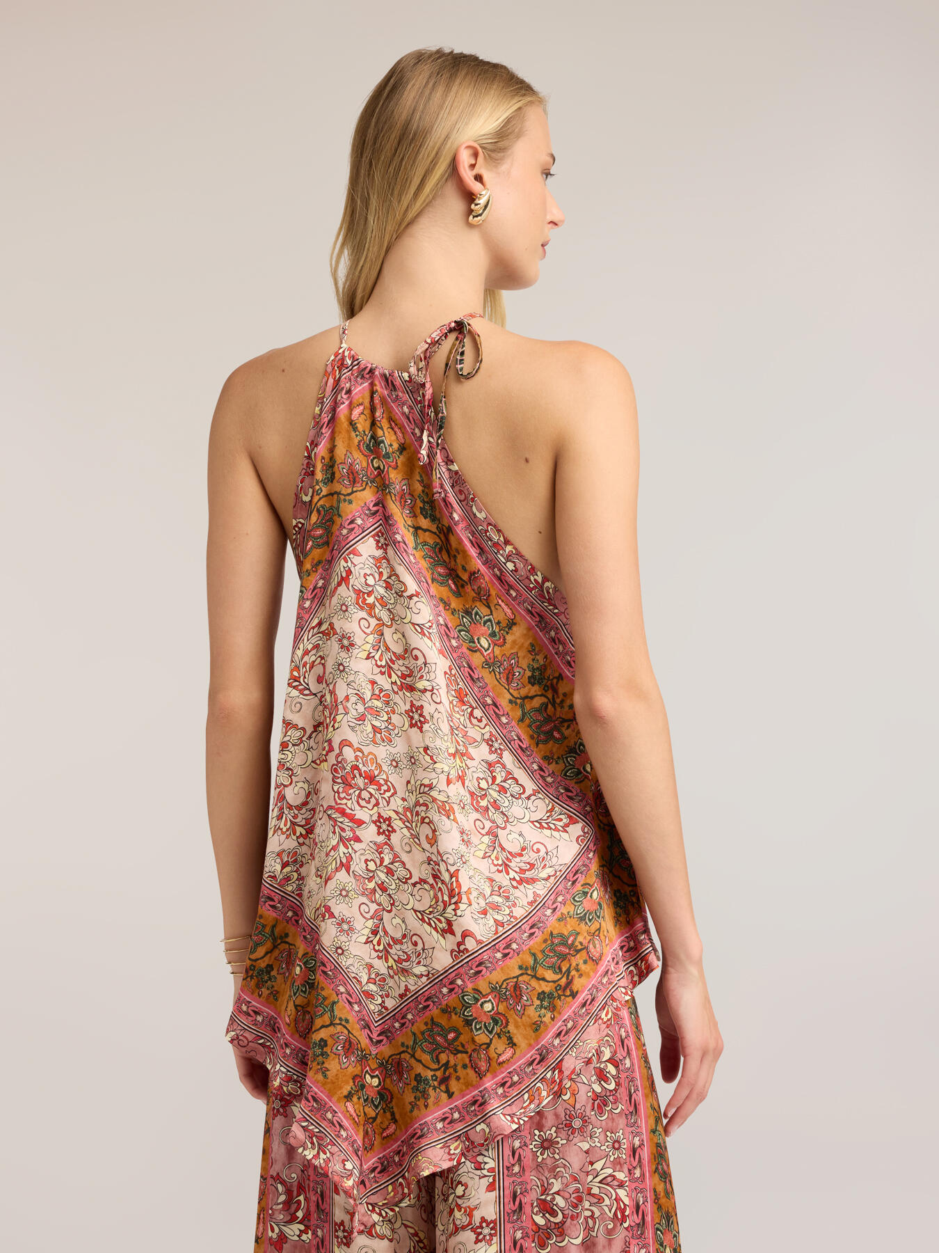 Top din satin cu imprimeu paisley image number 1