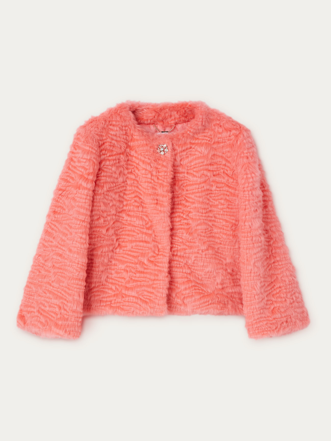 Capa corta de pelo sint&eacute;tico efecto astrac&aacute;n image number 3