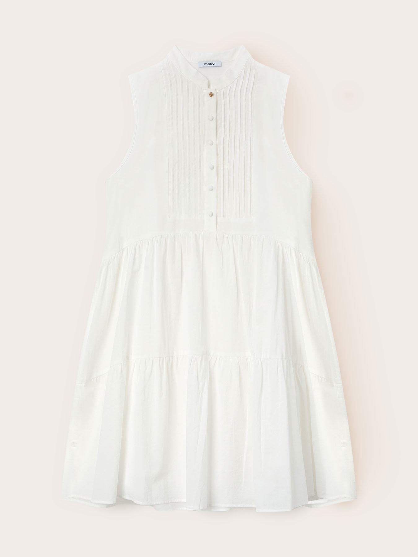 Shirtdress in voile with mandarin collar image number 4