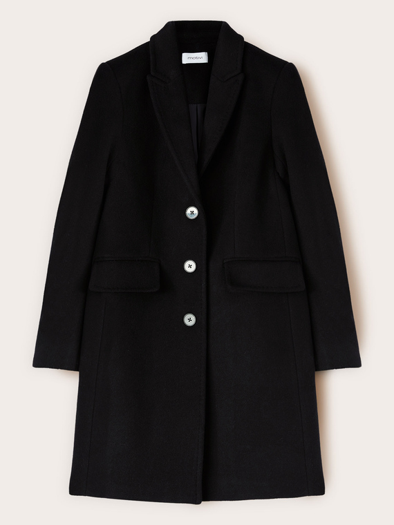 Knitted wool blend coat