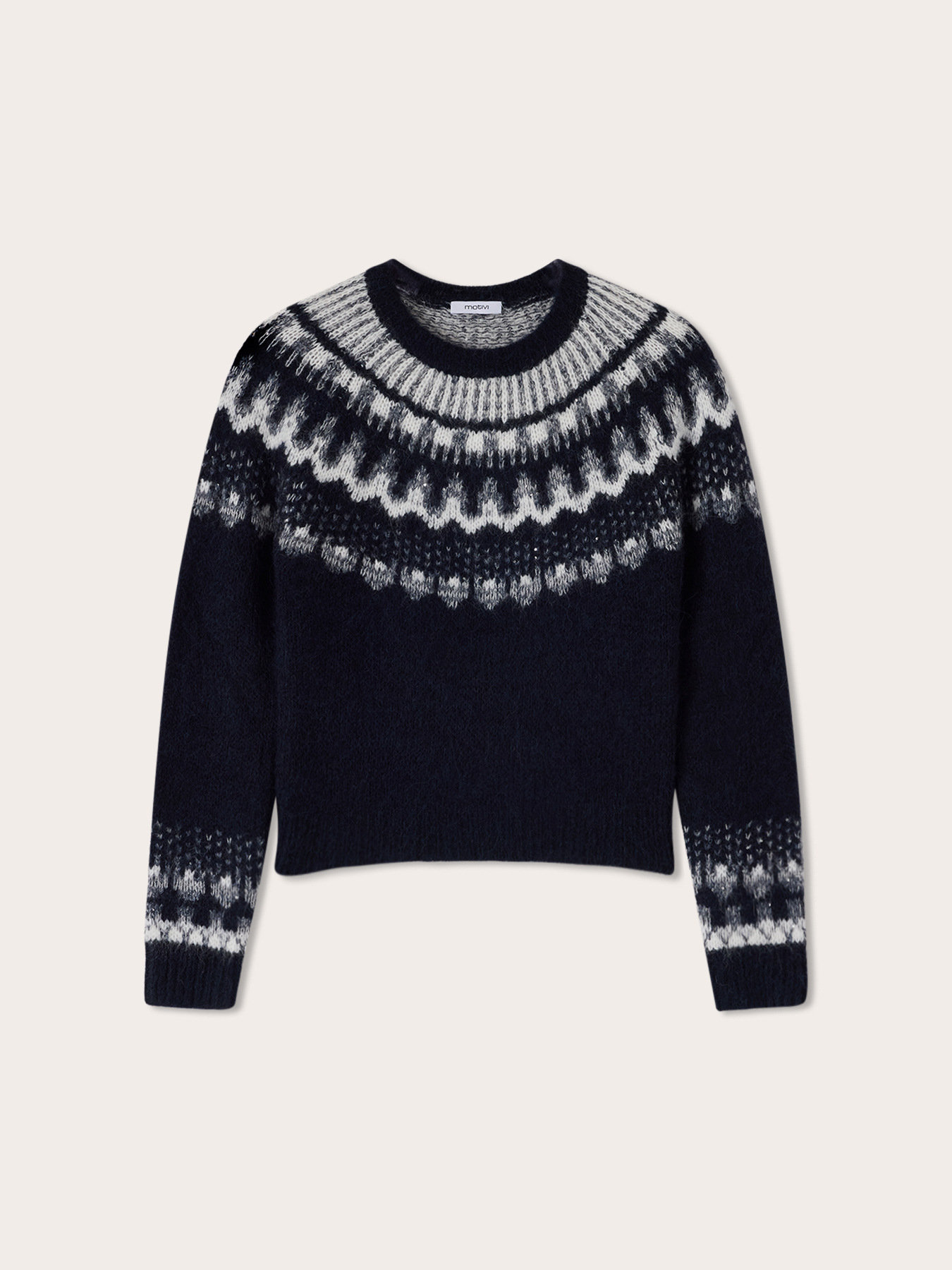 Fair isle sweater in alpaca blend with sequins image number 4