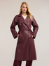 Belted glossy trench coat with buckle image number 0