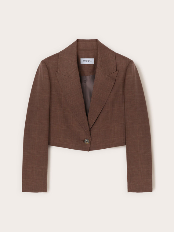 Check pattern spencer jacket