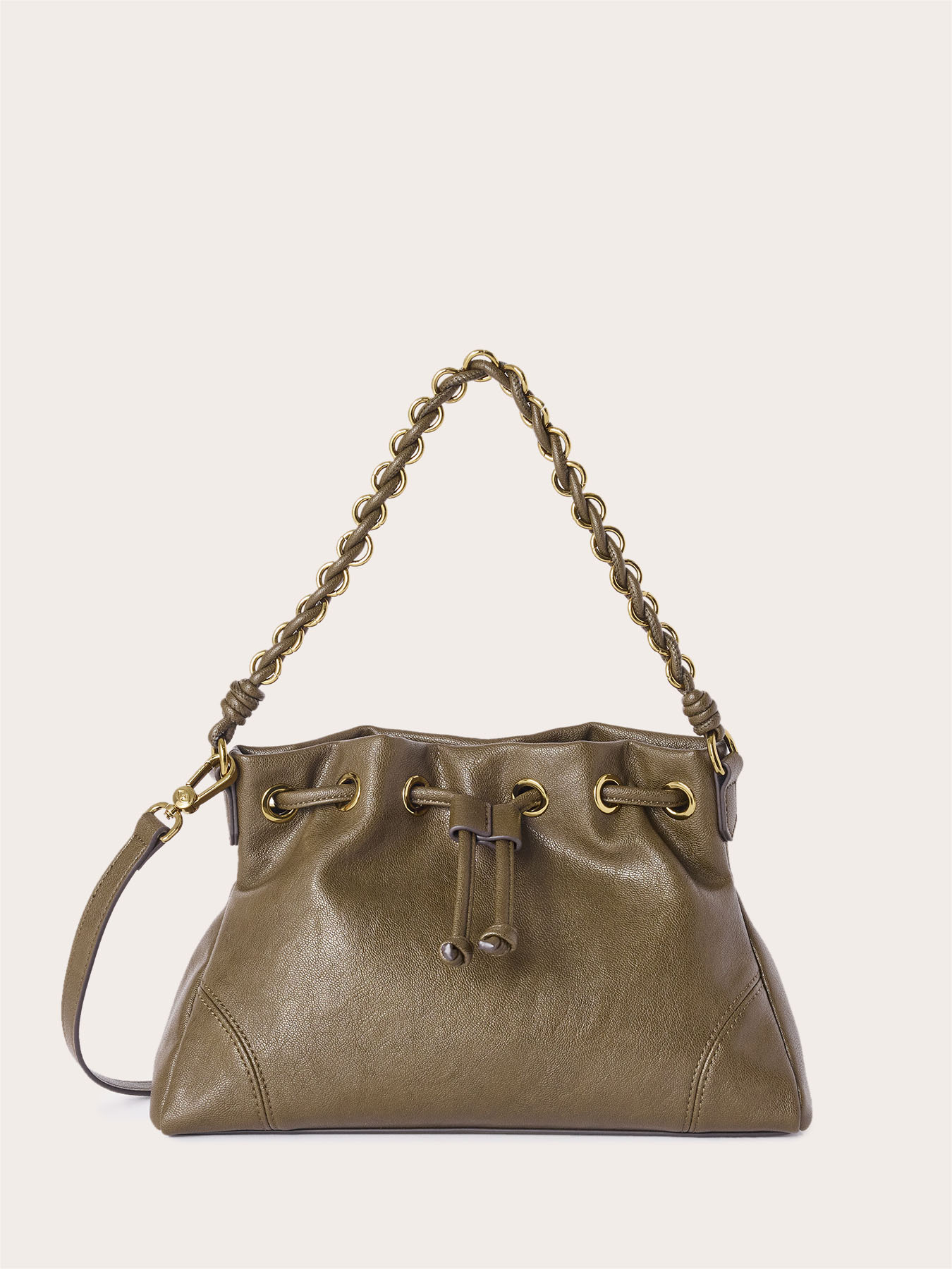 Beuteltasche mit Kordelzug und Kettenhenkel image number 0