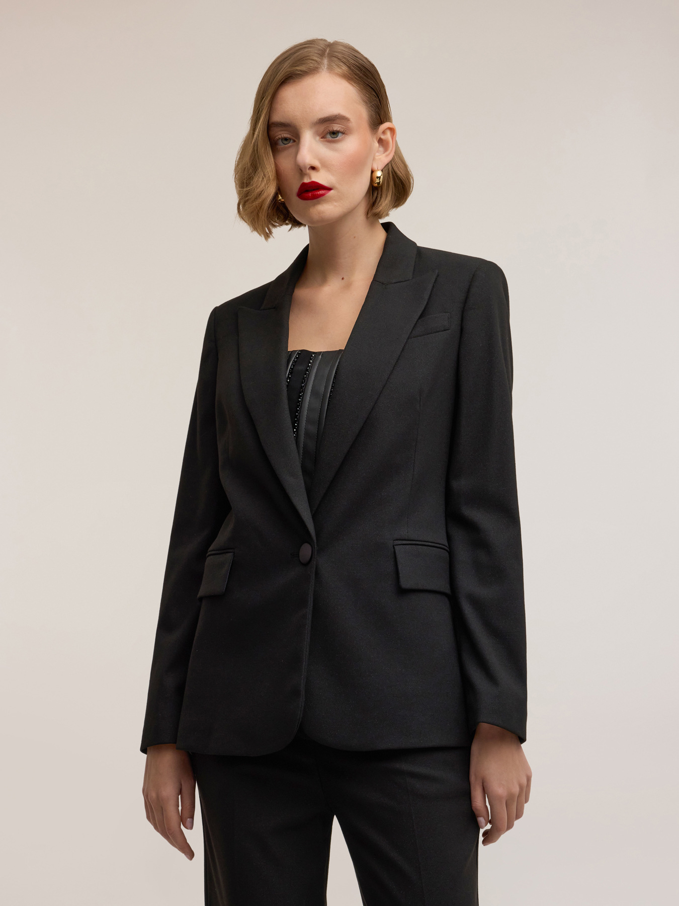 Structured mixed lurex blazer Smart Couture image number 3