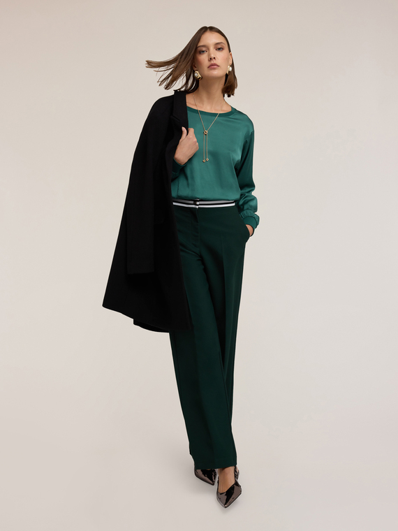 Crepe de chine blouse with boxy fit