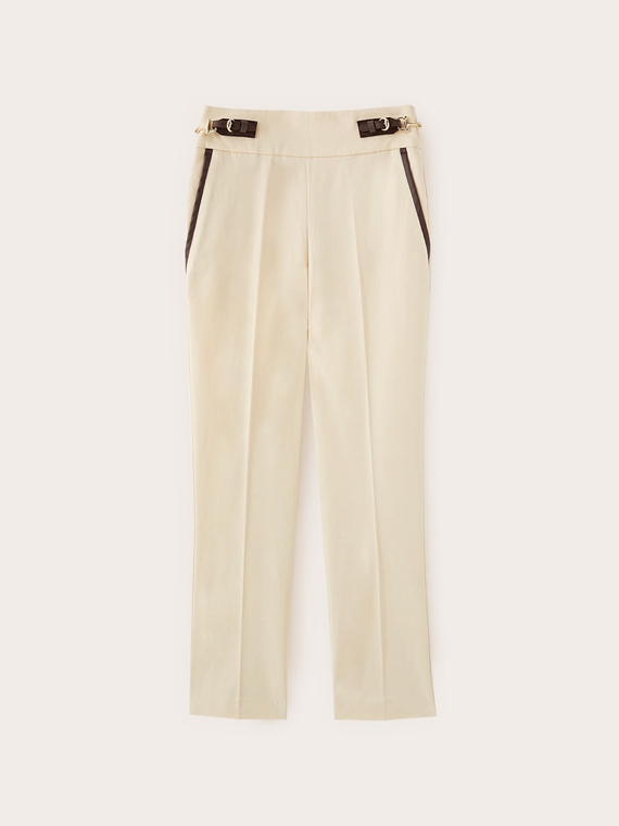 Pantalones regular con motivo hebillas laterales