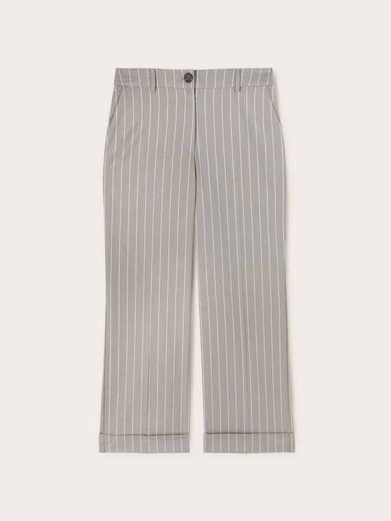 Pinstriped kick flare trousers