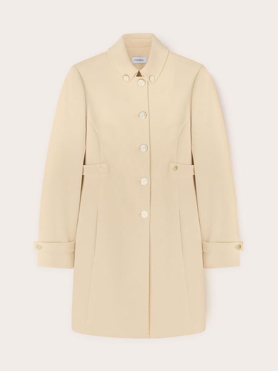 Manteau simple boutonnage en mélange de viscose