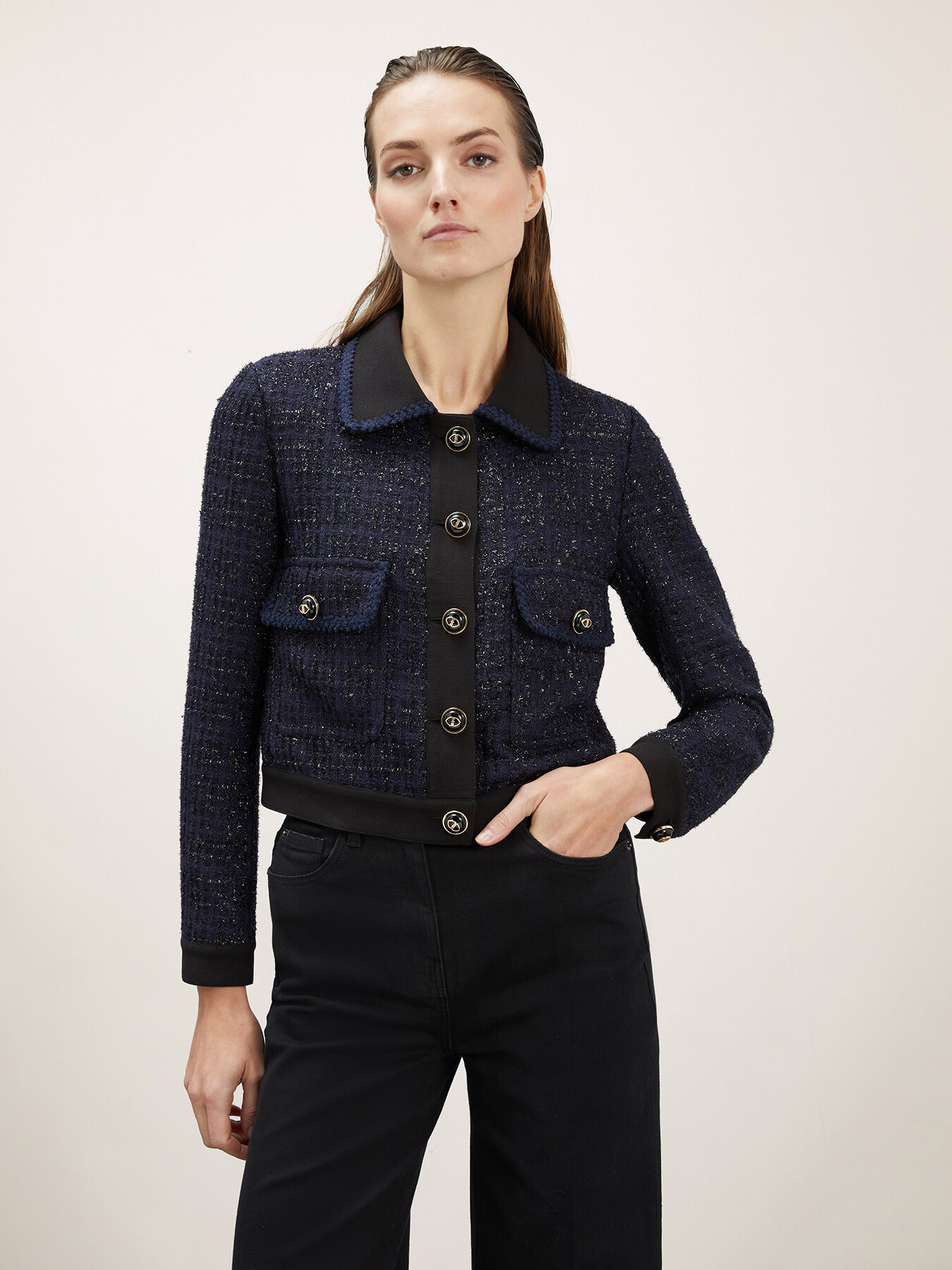 Chaqueta de tweed con cuello image number 2