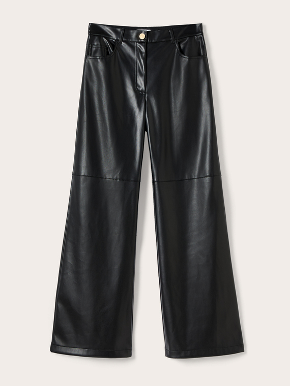 Shiny-effect palazzo pants