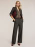 Palazzo pants in mixed lurex armored fabric image number 0