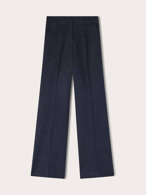 Tailored jeans with pressed crease