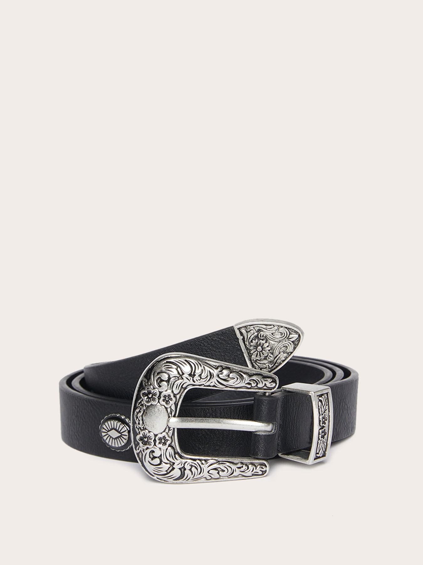 Low belt with patterned buckle image number 0