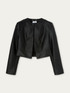 Short faux leather fit slim jacket image number 3