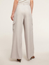 Cargo-style palazzo trousers with pleats image number 1