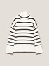 Jersey de cuello alto boxy de punto a rayas image number 3