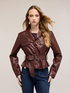 Coated-effect jacket with belt image number 2