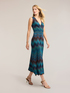 Long sheath dress in fine chevron knitwear image number 2