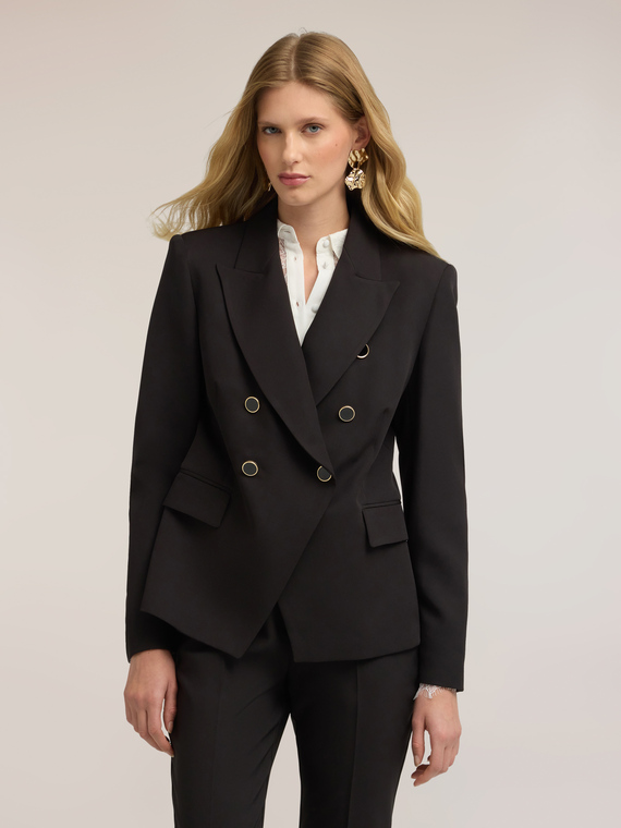 Double-breasted blazer with peak lapels