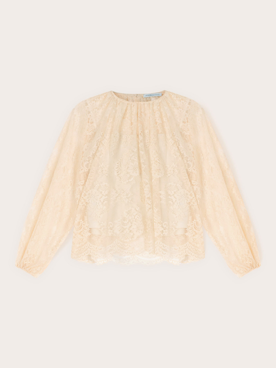 Lace blouse with raglan sleeves