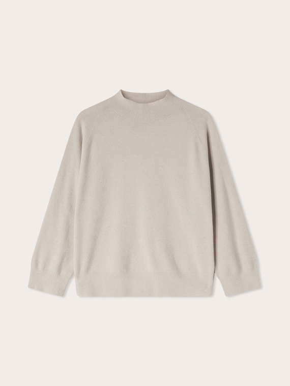 Pull col montant en viscose m&eacute;lang&eacute;e avec paillettes