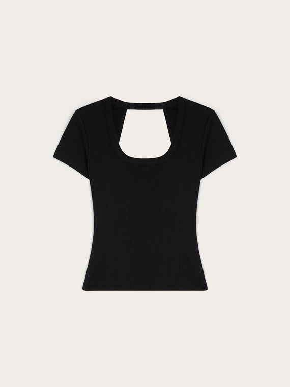 T-shirt en jersey c&ocirc;tel&eacute; avec d&eacute;coupes