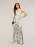 Rochie lungă din satin cu imprimeu image number 0