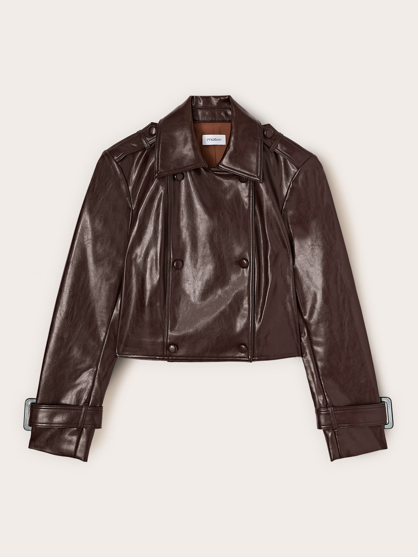 Cropped Jacke aus gl&auml;nzendem beschichtetem Stoff image number 4
