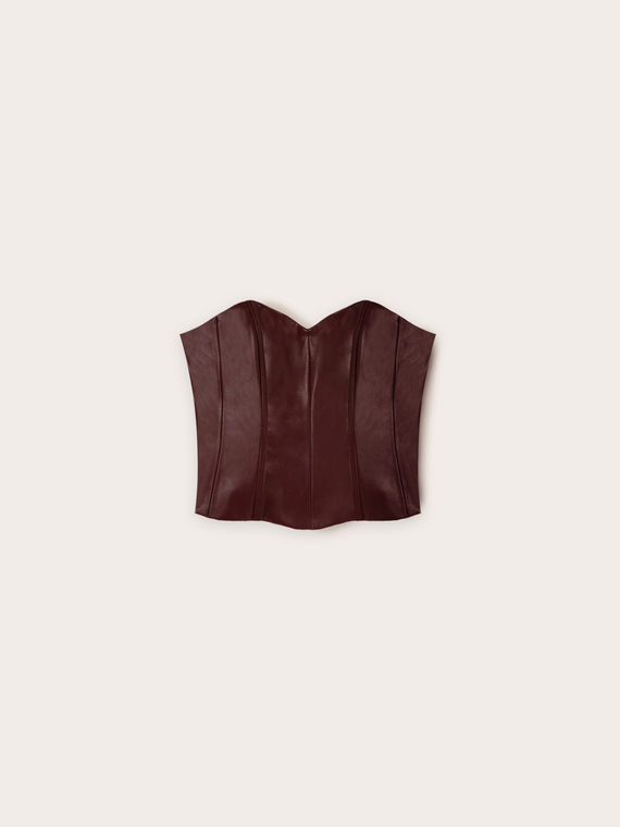 Bustier-Top aus beschichtetem Stoff