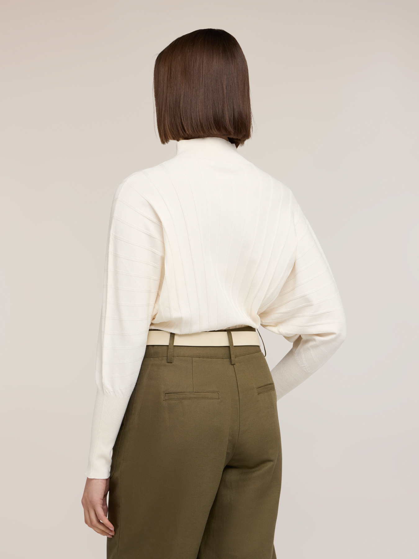 Oversized flat rib knit sweater image number 1