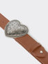 Leather belt with heart-shaped buckle image number 1
