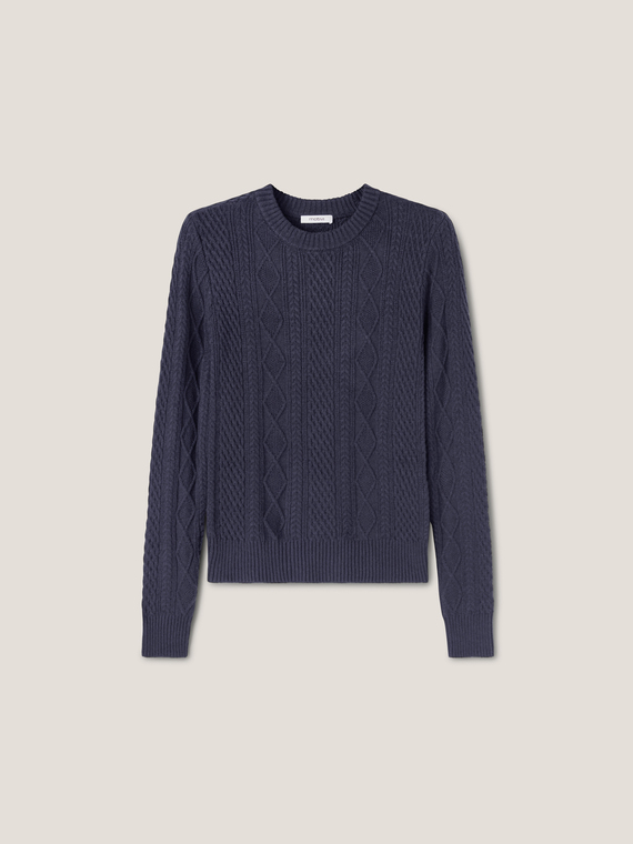 Strick-Pullover mit eingearbeitetem Muster