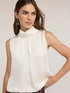 Bluse aus Satin mit Stehkragen image number 3