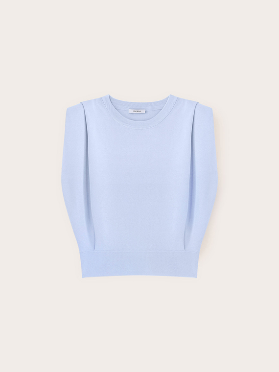 Cropped knit top with straps