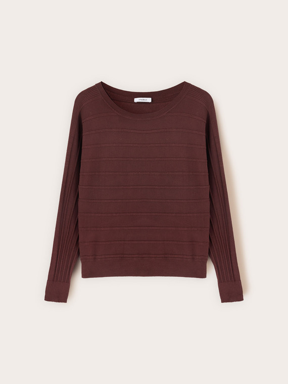 Jersey de rayas en relieve en mezcla de viscosa
